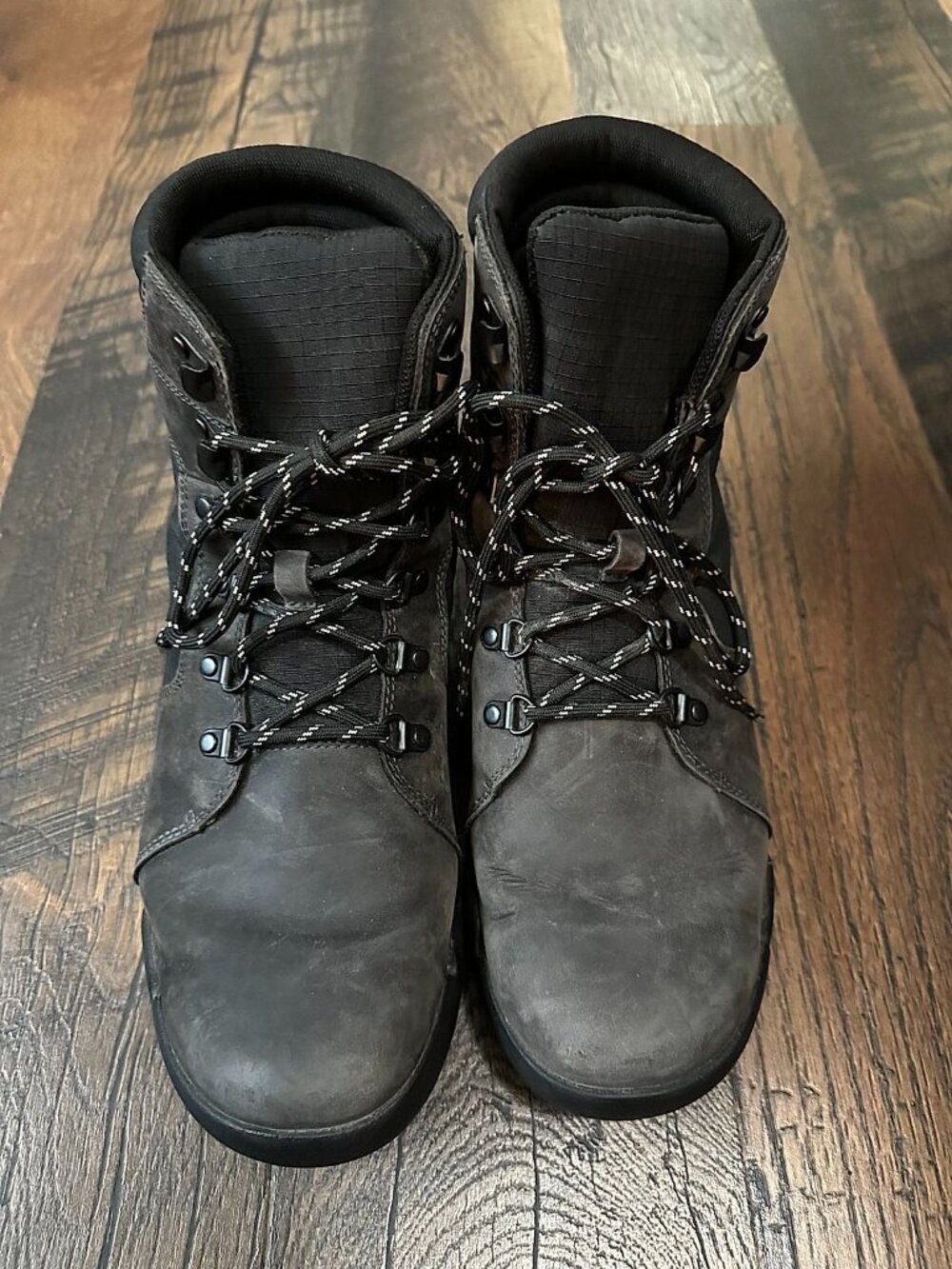 Sorel Men's Waterproof Hiking Boots, Grey Nubuck Leather and Black Ripstop
